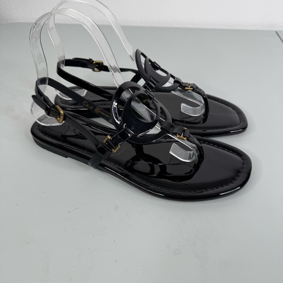 Coach Jeri Black Patent Leather Slingback Sandal Size 7.5 - Picture 1 of 8